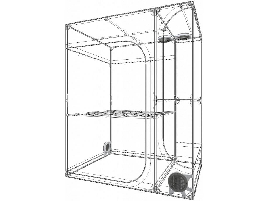 Secret Jardin Lodge L160 4.0 grow tent closed, front view