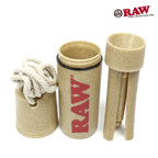 RAW Reserva open showing cone filler funnel and internal packing tool