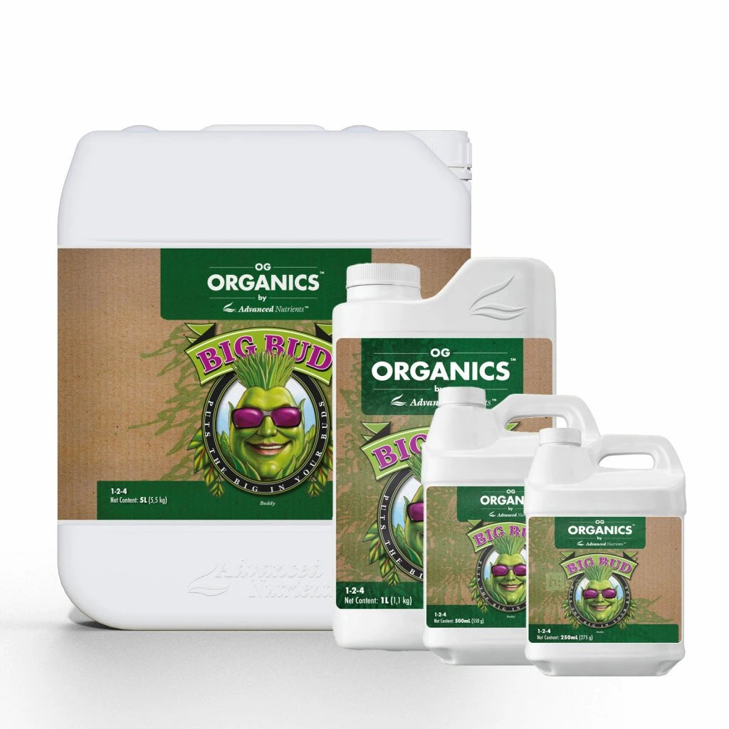 OG Organics Big Bud back label with application and compatibility information