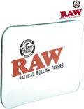 RAW Double Thick Glass Rolling Tray in large size with RAW branding