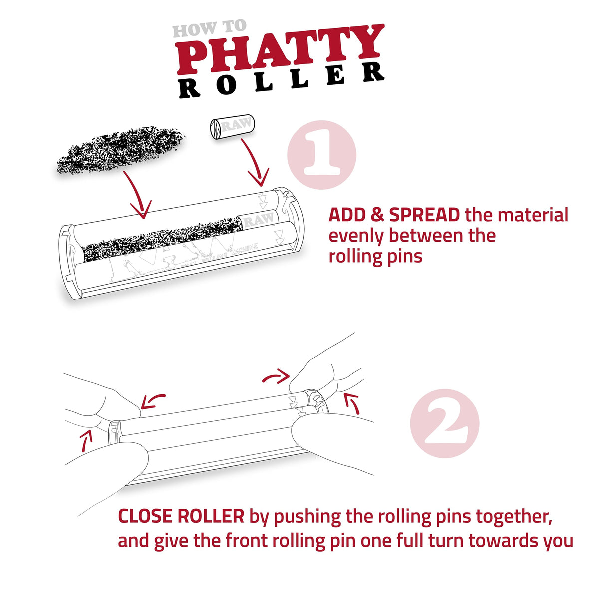 RAW Phatty Roller 125mm open showing the rolling mechanism