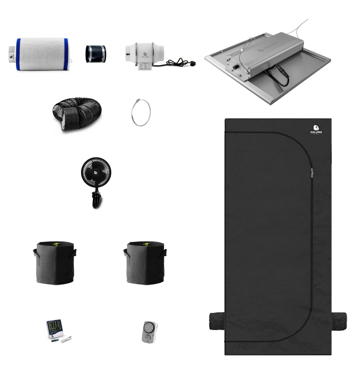 Caluma 80x80 150W Complete Grow Set with tent, LED and filter