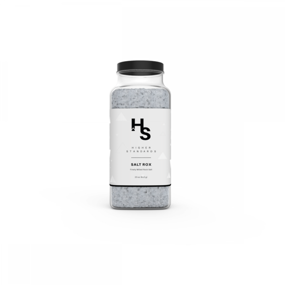 Higher Standards Salt Rox reusable jar of coarse cleaning rock salt