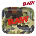 RAW Camouflage Rolling Tray XL with camo print and RAW logo