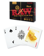 RAW Black Playing Cards fanned out showing the card faces