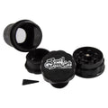 Superherb Safer grinder by Super Smoker, aluminum herb grinder front view