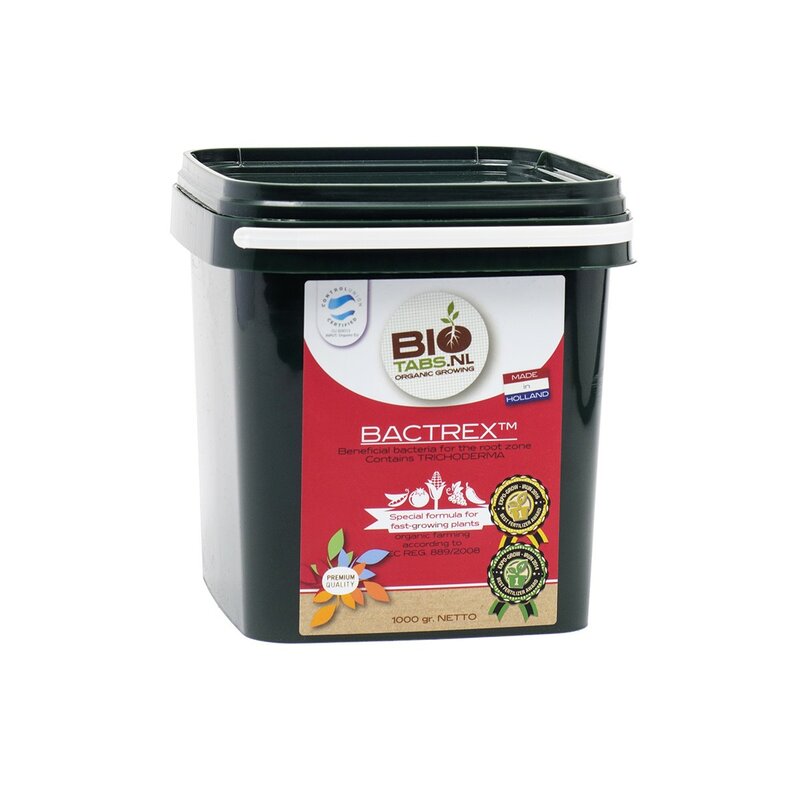 BioTabs Bactrex soil inoculant pack shown with the BioTabs organic range