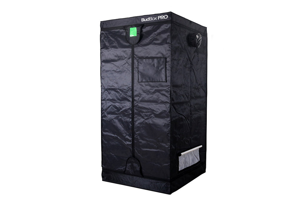 BudBox PRO L200 100x100x200 grow tent open, showing the white reflective interior