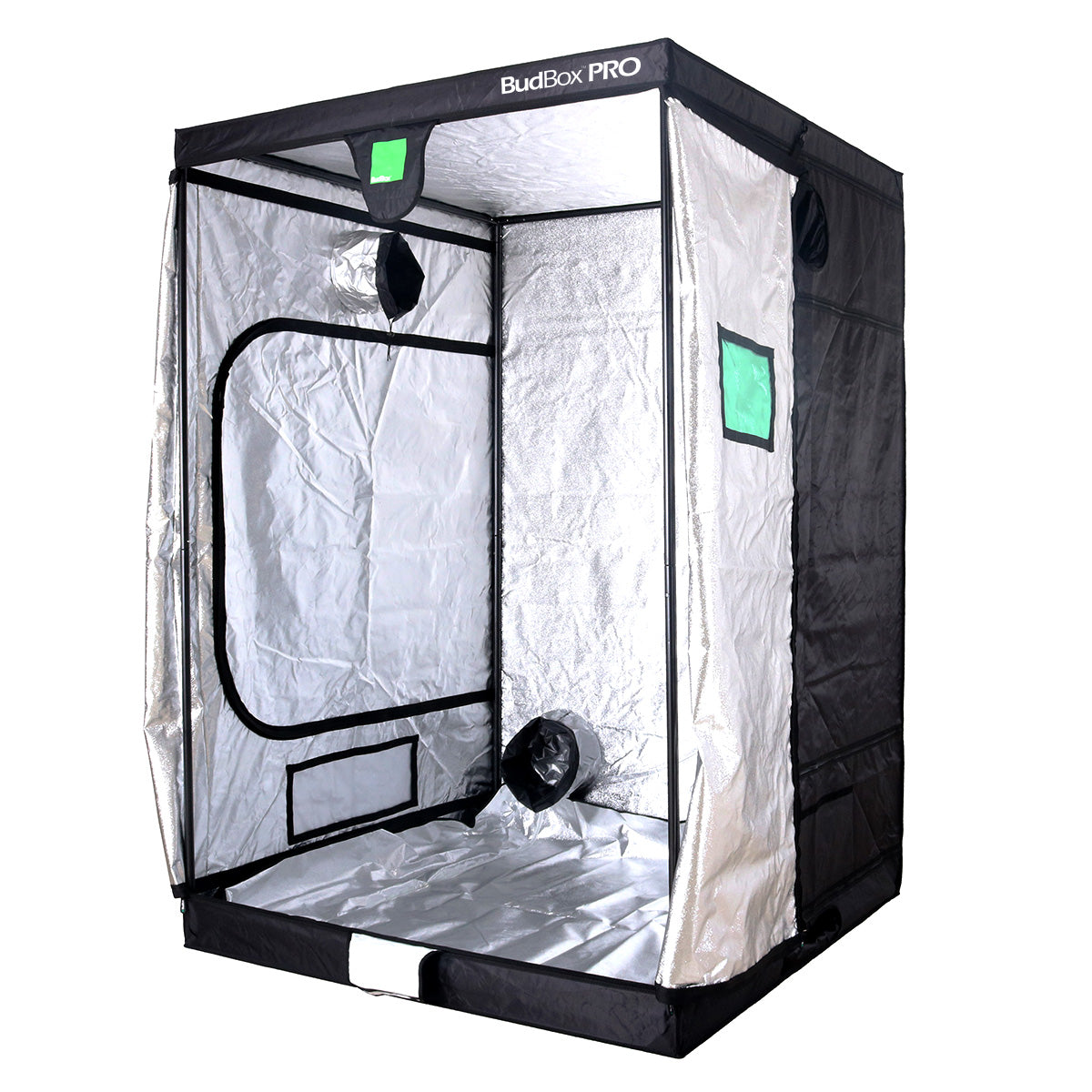BudBox PRO XL Plus 150x150x200 grow tent open, showing the white lining