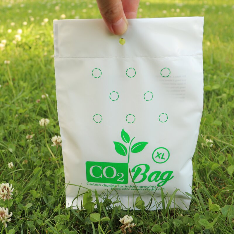 CO2 Bag XL packaging detail showing coverage of up to 6 m2 and 2-4 month duration