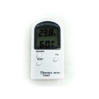 Digital Hygro-Thermometer front view with LCD showing temperature and humidity