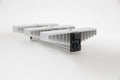 Sanlight EVO 3-60 1.5 200W grow light shown at an angle with its housing and dimensions