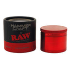 RAW x Hammercraft medium grinder Red Edition closed, RAW Red aluminum