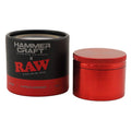 RAW x Hammercraft large grinder Red Edition closed, RAW Red aluminum lid