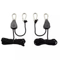 Heavy Weight Rope Ratchet light hanger pair with carabiner clips and adjustable rope