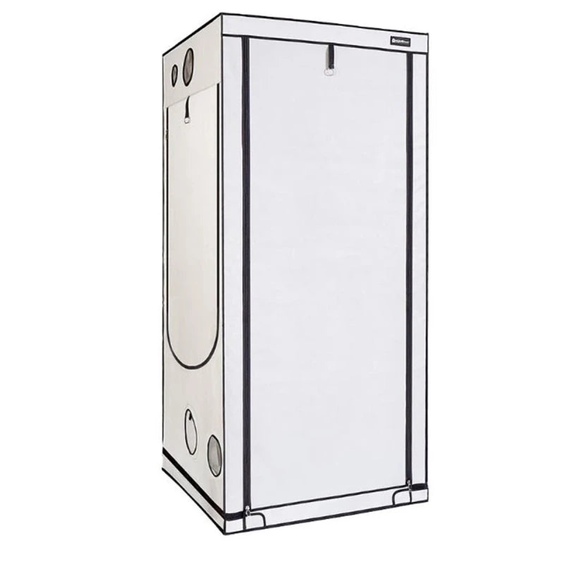 Homebox Ambient Q100+ grow tent showing the reflective PAR+ interior lining