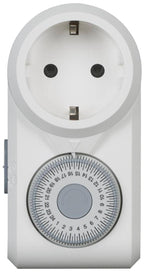 Timer Omnirex Legrand plug-in timer side view showing socket and switching levers
