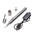 Linx Ares honey straw wax vaporizer pen in stainless steel, front view