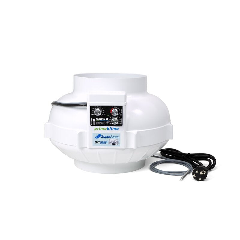 Prima Klima EC-TC Ventilator 200mm – 1350m³/h, temperaturgeregelt