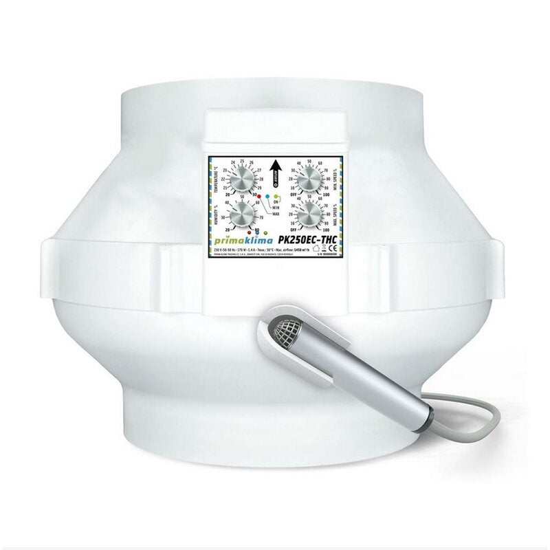 Prima Klima EC-THC Ventilator 250mm – 1450m³/h, Temp & Hygro Control