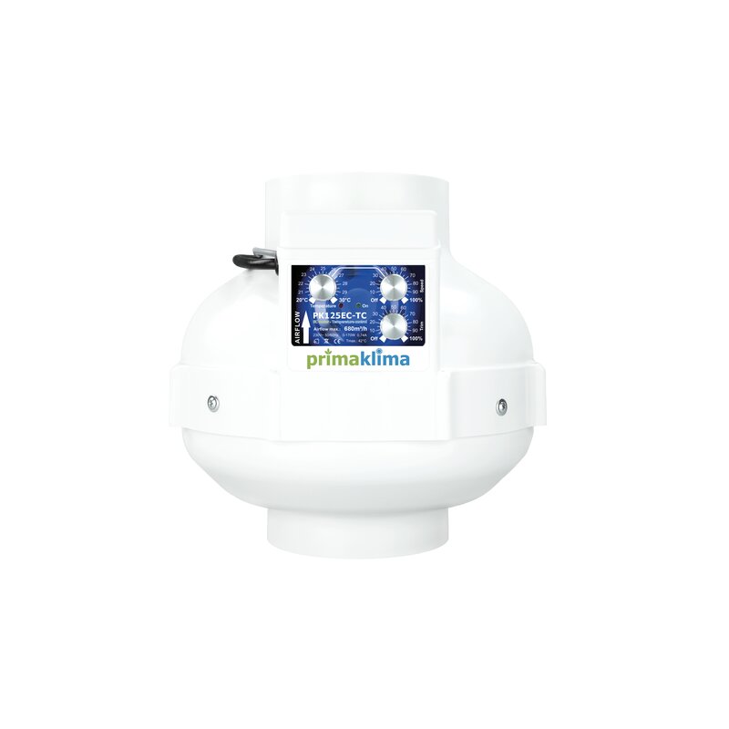 Ventilateur EC Prima Klima 125mm – 680m³/h, température/vitesse régulée