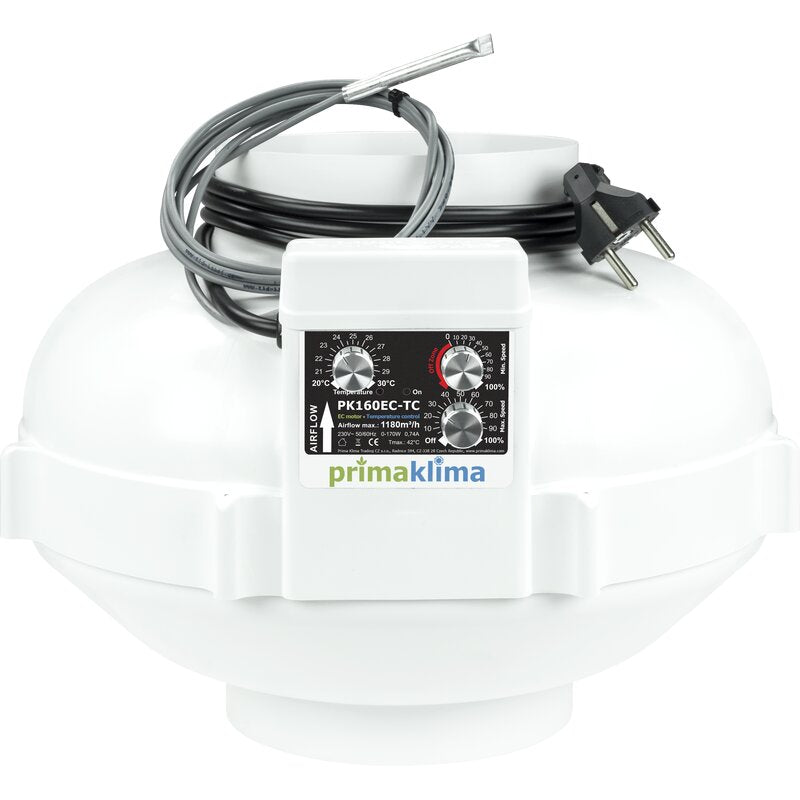 Prima Klima EC-Ventilator 160mm – 1180m³/h, Temperatur-/Drehzahlgeregelt