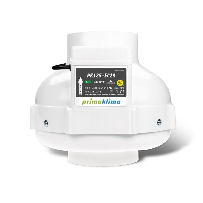 Ventilador EC Prima Klima 330m³/h 125mm – Não Regulável