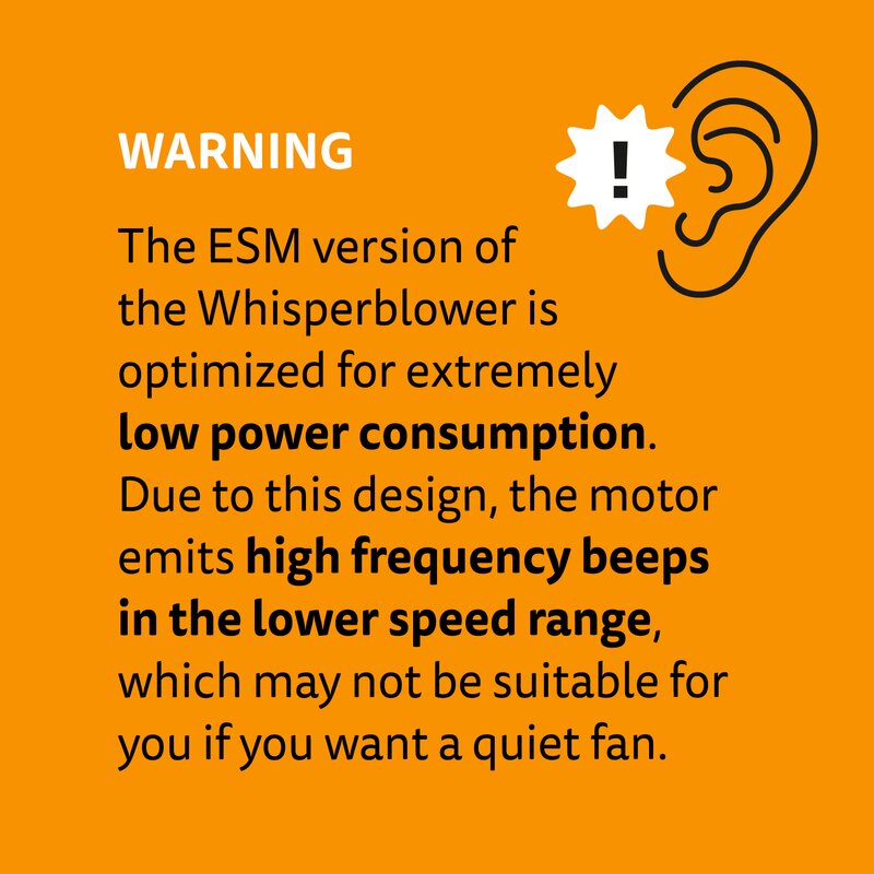 Prima Klima Whisperblower EC fan side view showing 125mm flange and speed control