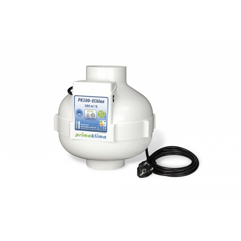 Prima Klima ECblue Ventilator 100mm – 580m³/h, RJ45