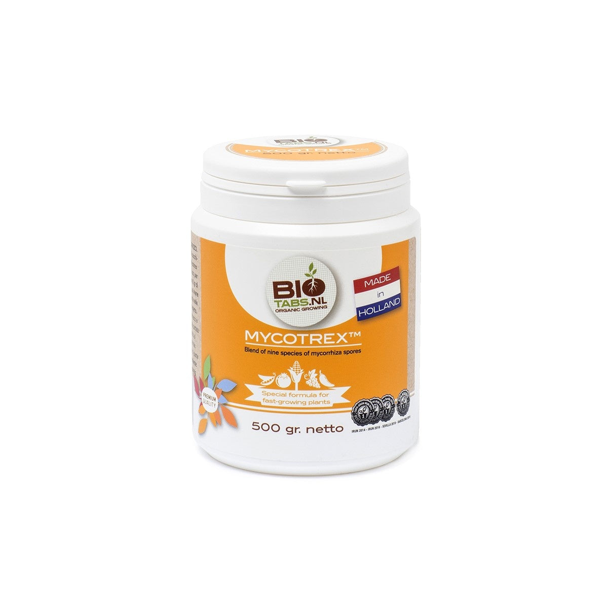 BioTabs Mycotrex granulated mycorrhizal powder shown close up