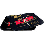 RAW Black Magnetic Tray Cover fitted over a RAW rolling tray