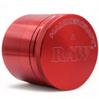 RAW x Hammercraft Red Edition large grinder open with diamond-cut teeth