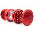 RAW x Hammercraft 4-piece Red Edition grinder kief screen and pollen chamber