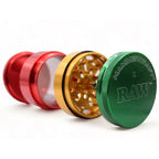RAW x Hammercraft 4-piece Rasta grinder chambers and pollen catcher