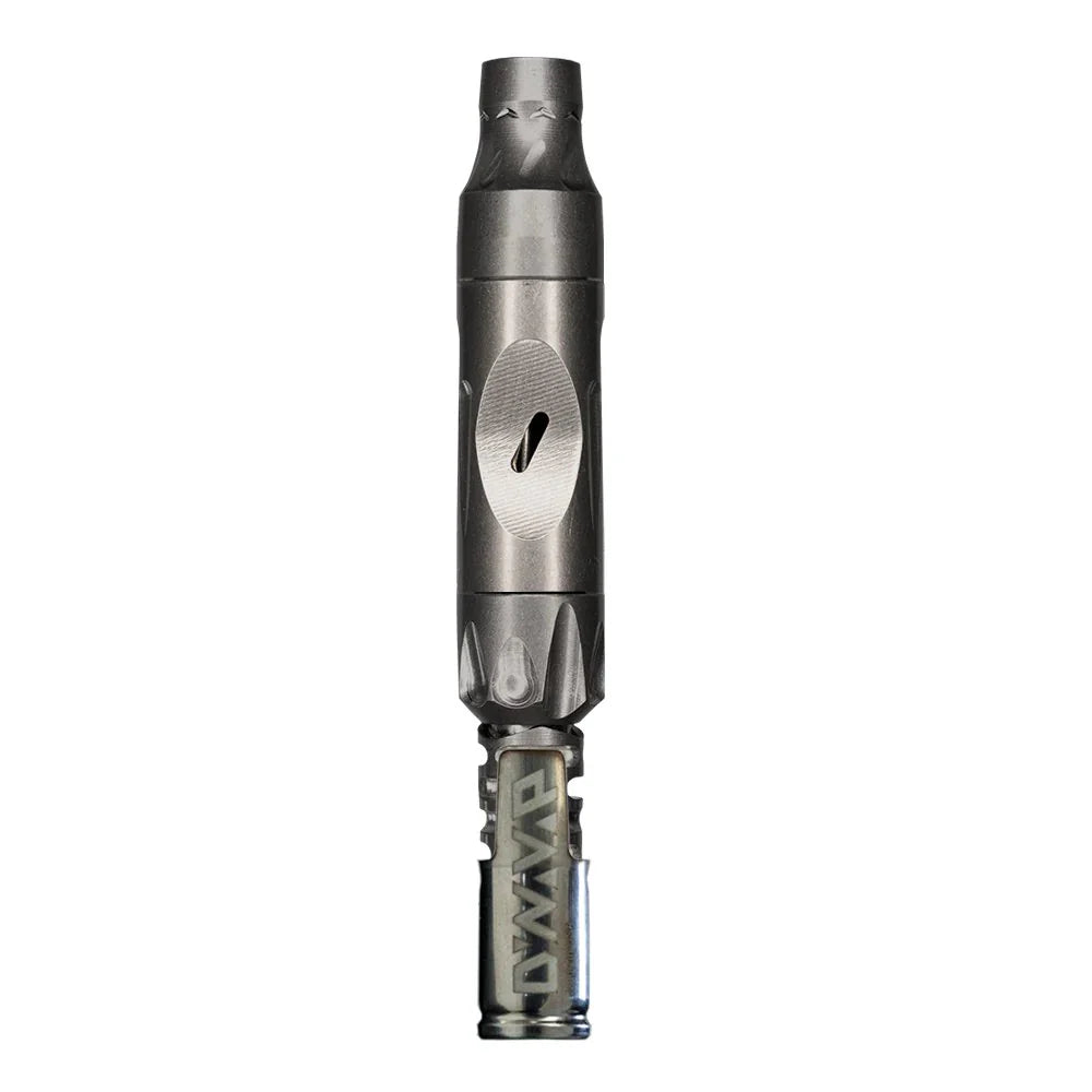 DynaVap VonG shown disassembled with its titanium tip, cap and storage tube