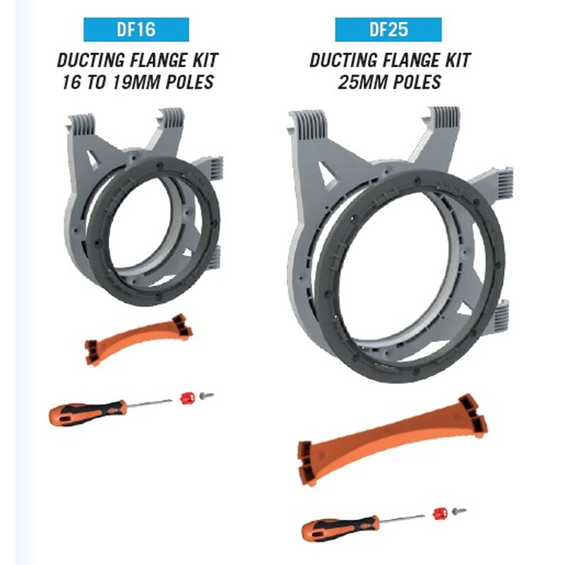 Secret Jardin Ducting Flange Kit for 16-19mm Poles incl. Cutting Tool