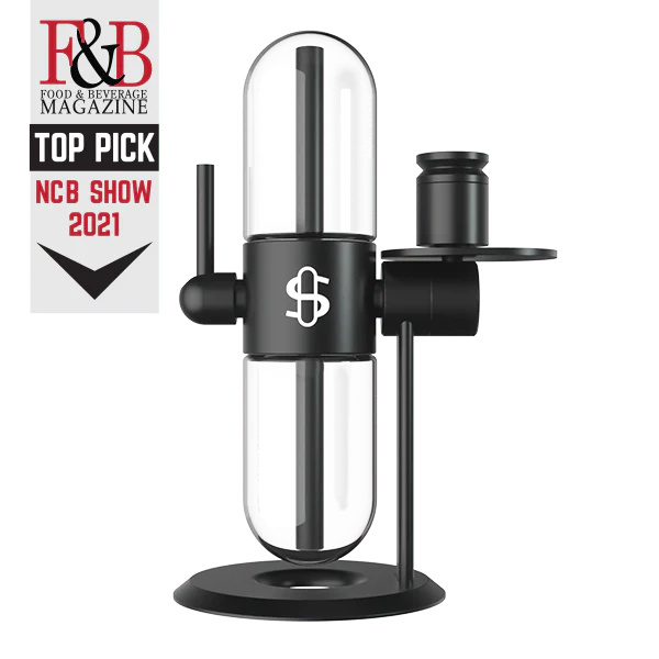 Stündenglass Gravity Infuser glass globes and anodized aluminum frame