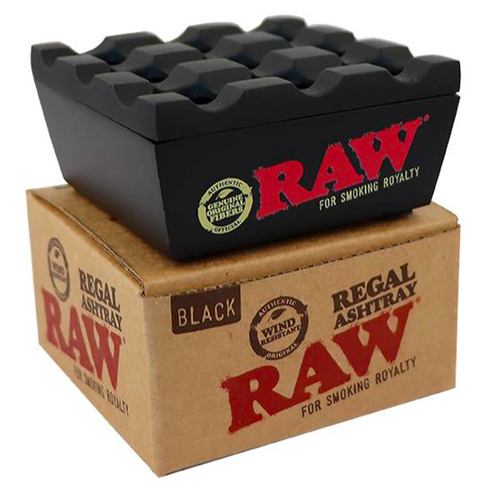 RAW Regal Ashtray in metal with classic RAW finish, top view