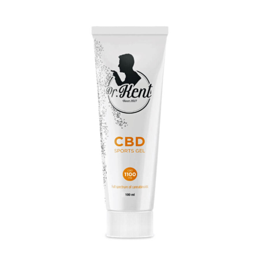Dr. Kent Sports Gel CBD cream 1100mg 100 ml tube with box, front view