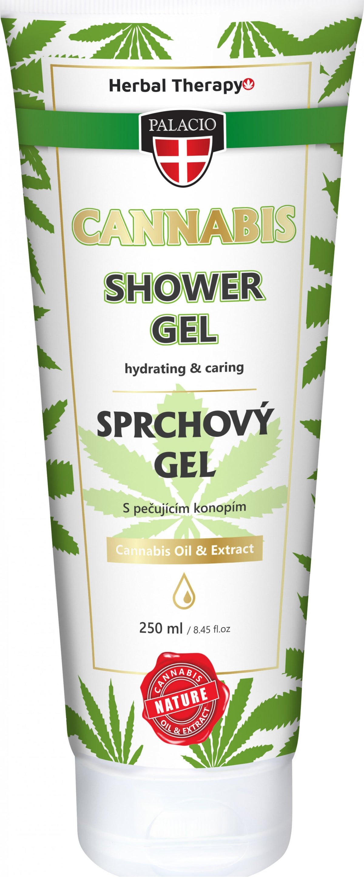 Palacio Shower Gel 250ml, back of the bottle showing product details